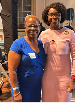 Lisa McBride, Ph.D., associate dean of Diversity & Inclusion at TCU and UNTHSC School of Medicine poses for a photo with Velma P. Scantlebury-White, M.D., FACS, at the Delaware History Makers Award 2021 ceremony on October 7. (Photo: Lisa McBride)