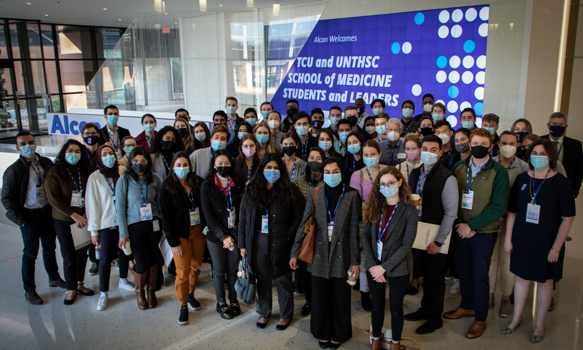 TCU and UNTHSC School of Medicine students visit Alcon Experience Center in Fort Worth on December 7, 2021.
