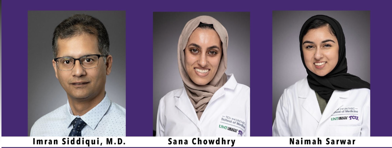 FWMD Live: TCU School of Medicine faculty member Imran Siddiqui, M.D., Professor of Medical Education, and first-year medical students Sana Chowdhry and Naimah Sarwar answered questions from viewers about treating patients during Ramadan on April 12, 2022.