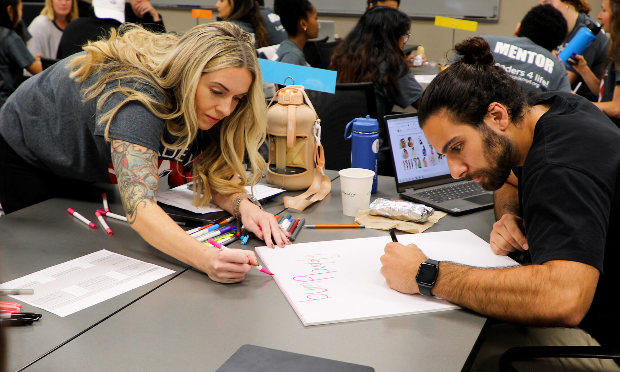 First-year medical students participating in a Design Thinking exercise at the Anne Burnett Marion School of Medicine at Texas Christian University in Fort Worth, Texas.