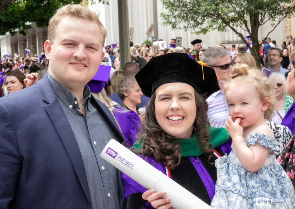 Sarah Person, M.D., with her husband Andrew Parson and daughter Kaitlyn Person. 