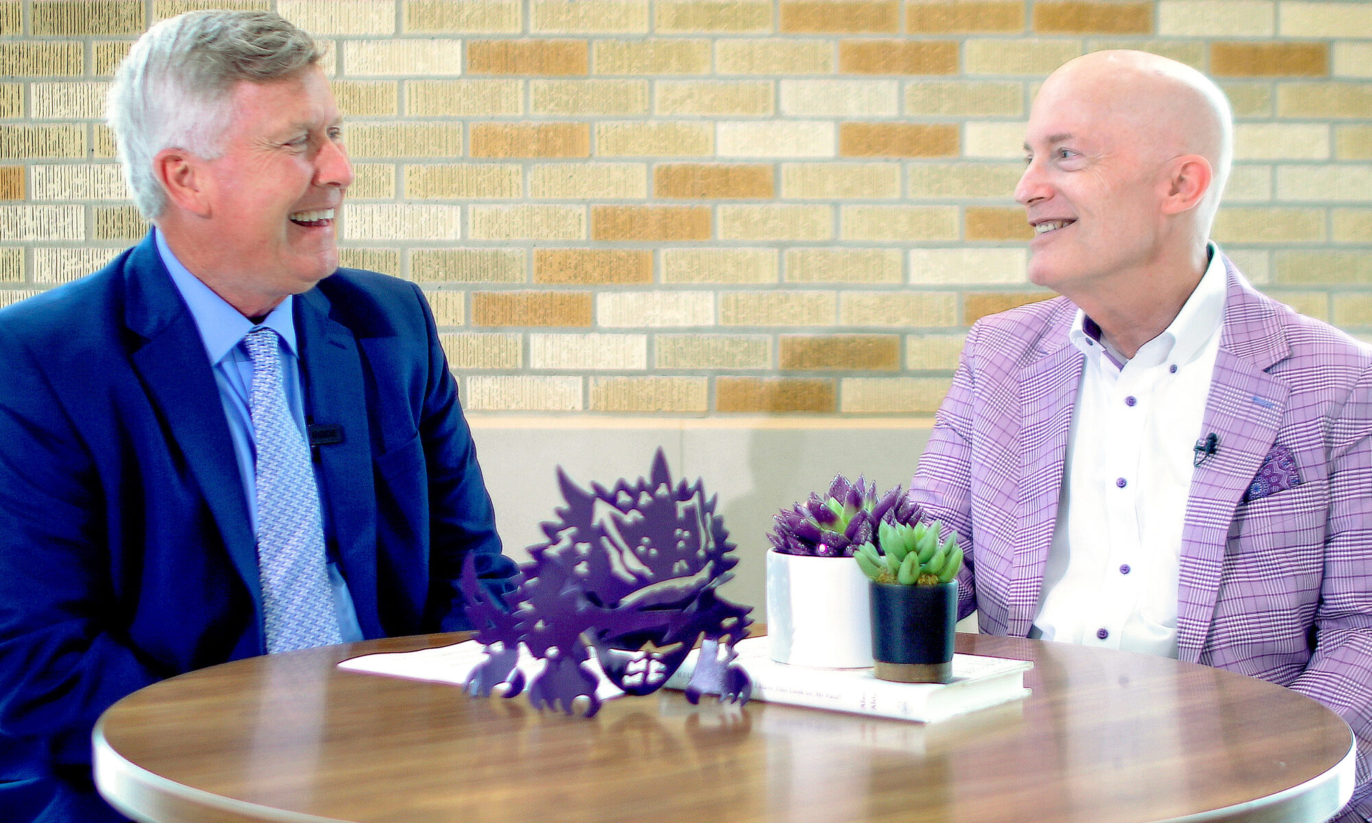 Dean Stuart D. Flynn, M.D., and TCU Chancellor Victor Boschini, Jr. at the Anne Burnett Marion School of Medicine at Texas Christian University.