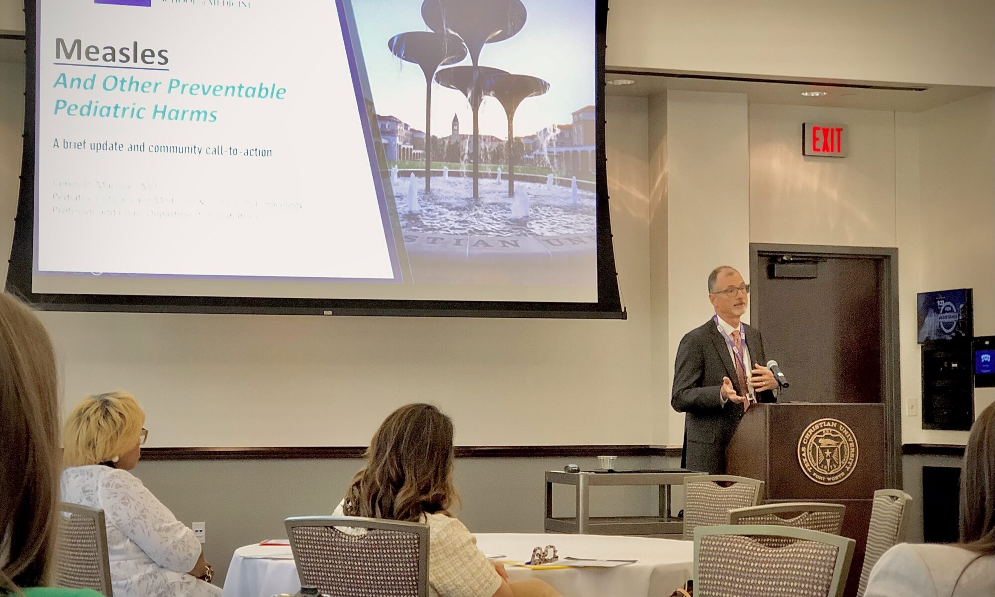 James D. Marshall, M.D., Chair of Pediatrics at Anne Burnett Marion School of Medicine at Texas Christian University, was the keynote speaker at the first annual Fort Worth Health & Wellness Symposium.