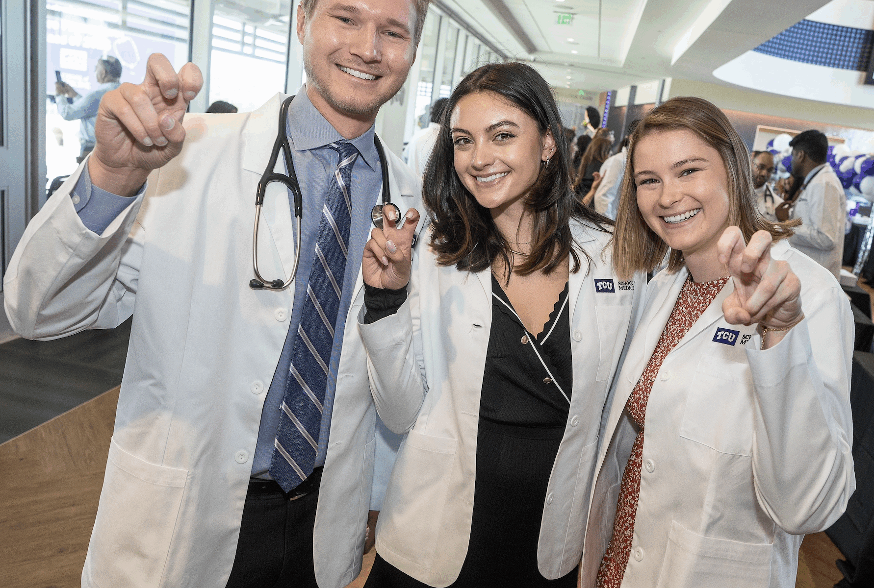 Members of the class of 2026 at their White Coat Celebration at the Anne Burnett Marion School of Medicine at Texas Christian University on July 16, 2022.