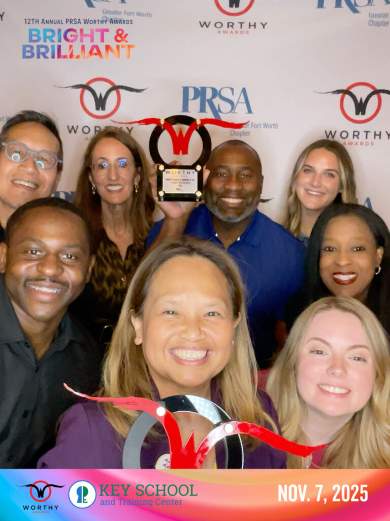 The Burnett School of Medicine at TCU's Communication and Strategy team celebrate at the GFW PRSA Worthy Awards on November 7, 2025 in Fort Worth.